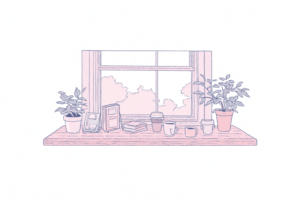 初デートのカフェの場面のイメージイラスト